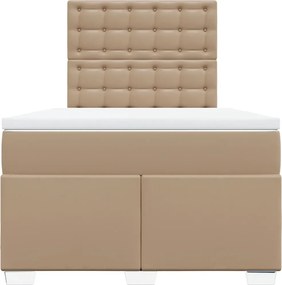 vidaXL Κρεβάτι Boxspring με Στρώμα Καπουτσίνο 120x200εκ.από Συνθ.Δέρμα