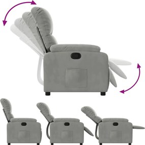 vidaXL Πολυθρόνα Ανακλινόμενη Ανοιχτό Γκρι από Ύφασμα Μικροϊνών