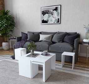 Coffee Table Set Ortanca - White White