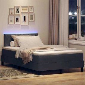 vidaXL Κρεβάτι με ελατήρια Σκούρο γκρι 120 x 200 cm Βελούδο