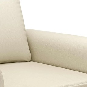 vidaXL Πολυθρόνα Κρεμ 60 εκ. Συνθετικό δέρμα