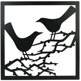 Διακοσμητικό Τοίχου Πουλιά Σε Κλαδιά 19-00-20103 48x48x1cm Black Marhome Μέταλλο