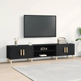 vidaXL Ντουλάπι τηλεόρασης Μαύρο Δρυς 180x31,5x40 εκ Επεξεργασμένο ξύλο