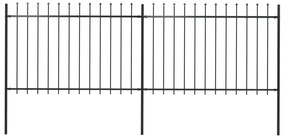 Κάγκελα Περίφραξης με Λόγχες Μαύρα 3,4 x 1,2 μ. από Χάλυβα