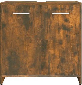 vidaXL Ντουλάπι Μπάνιου Καπνιστή Δρυς 60x33x60 εκ. Επεξεργασμένο Ξύλο