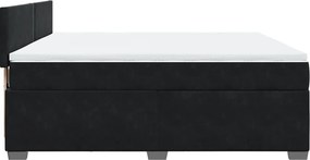 vidaXL Κρεβάτι Boxspring με Στρώμα Μαύρο 180x200 εκ. Βελούδινο