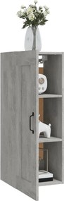 vidaXL Ντουλάπι Κρεμαστό Γκρι Σκυροδέματος 35x34x90 εκ. Επεξ. Ξύλο