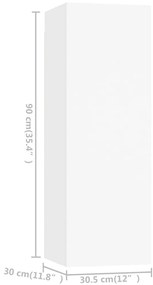 vidaXL Έπιπλα Τηλεόρασης Σετ 3 Τεμαχίων Λευκό από Επεξ. Ξύλο