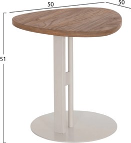 ΒΟΗΘΗΤΙΚΟ ΤΡΑΠΕΖΙ ΟΒΑΛ ALPER HM18328 MDF SONAMA--ΜΕΤΑΛΛΟ ΛΕΥΚΟ 50x50x51Υεκ.