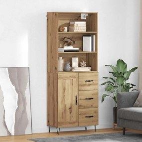 vidaXL Highboard με συρτάρι 2 pcs Artisan Oak Επεξεργασμένο ξύλο