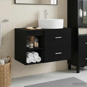 vidaXL Σετ Επίπλων Μπάνιου 2 pcs Μαύρη Δρυς Επεξεργασμένο Ξύλο