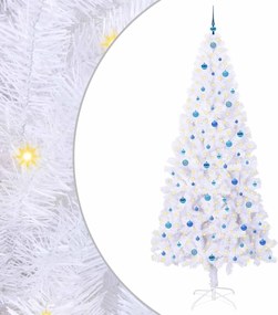 vidaXL Τεχνητό Χριστουγεννιάτικο Δέντρο Λευκό 240 cm PVC και Ατσάλι