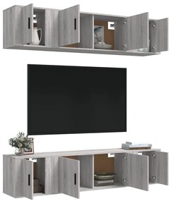 vidaXL Σετ Επίπλων Τηλεόρασης 6 Τεμ. Γκρι Sonoma Επεξεργασμένο Ξύλο