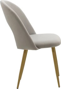 Καρέκλα Jonah pakoworld βελούδο γκρι-φυσικό πόδι