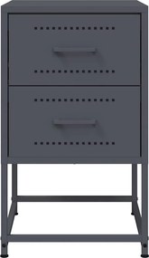 vidaXL Κομοδίνο Ανθρακί 36 x 39 x 60,5 εκ. Ατσάλινο