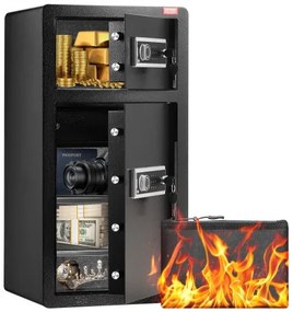 VEVOR Double Door 5.5 cu.ft Safe Box with Key Lock Password Cabinet Black
