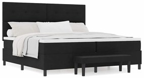 vidaXL Κρεβάτι με ελατήρια με στρώμα Μαύρο 200 x 200 cm ύφασμα