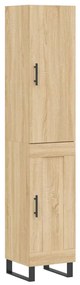 vidaXL Μπουφές Sonoma δρυς 34,5 x 34 x 180 εκ. από Επεξεργασμένο Ξύλο