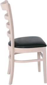 NATURALE Καρέκλα White Wash, Pu Μαύρο   2τμχ