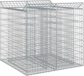 vidaXL Ανασηκωμένο κρεβάτι gabion 2 pcs Ασημί