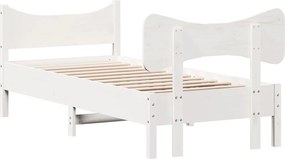 vidaXL Σκελετός Κρεβ. Χωρίς Στρώμα Λευκό 75x190 εκ Μασίφ Πεύκο