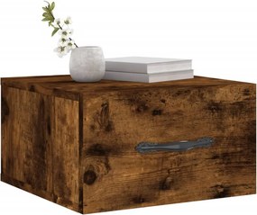 vidaXL Κομοδίνα Επιτοίχια 2 τεμ. Καπνιστή Δρυς 35x35x20 εκ.