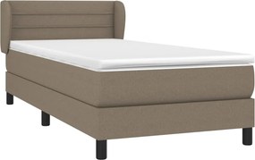 vidaXL Κρεβάτι Boxspring με Στρώμα Taupe 100 x 200 εκ. Υφασμάτινο