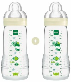 Μπιμπερό Easy Active 365SU (Σετ 2τμχ) 330ml 4+ Μηνών Green Mam 330ml Silicon,Plastic