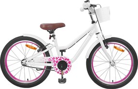 vidaXL Παιδικό Ποδήλατο 18 ίντσες για 5-7 ετών Λευκό