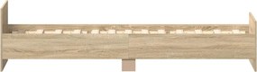 vidaXL Πλαίσιο Κρεβ. Χωρ. Στρώμα Sonoma Δρυς 90x200 εκ. Επεξ. Ξύλο