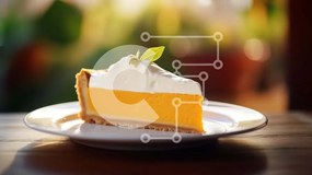 Σετ των 2 Intra Συλλεκτικό Ξύλινο Παζλ Plywood 4mm - Φέτα κολοκυθόπιτα με σαντιγί σε λευκό πιάτο Σε Ξύλινο Κουτί - Διαστάσεις: 10x10 cm – 25 κομμάτια