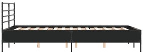 vidaXL Πλαίσιο Κρεβατιού Μαύρο 140 x 190 εκ. Επεξ. Ξύλο &amp; Μέταλλο