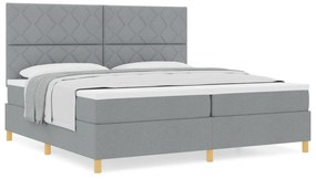 vidaXL Κρεβάτι με Στρώμα Ανοιχτό Γκρι 200x200 εκατοστά Ύφασμα