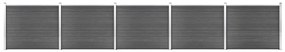 vidaXL Σετ Πάνελ Περίφραξης Μαύρο 872 x 146 εκ. από WPC