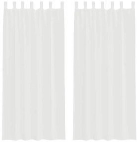 vidaXL Κουρτίνες Voile με βρόχους 2 τεμάχια Λευκό 140x225 cm