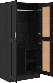 vidaXL Ντουλάπι Μαύρη Οξυά 82,5 x 51,5 x 180 εκ. Επεξεργασμένο Ξύλο