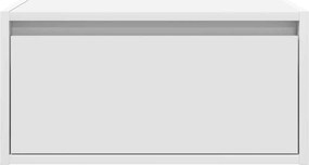 vidaXL Κομοδίνα Επιτοίχια με Φώτα LED 2 τεμ. Λευκά