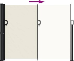 vidaXL Σκίαστρο Πλαϊνό Συρόμενο Κρεμ 160 x 600 εκ.