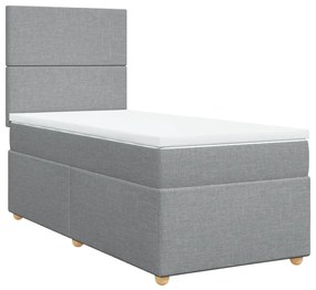 ΚΡΕΒΑΤΙ BOXSPRING ΜΕ ΣΤΡΩΜΑ ΑΝΟΙΧΤΟ ΓΚΡΙ 90X200 ΕΚ. ΥΦΑΣΜΑΤΙΝΟ 3293456