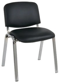 ΕΟ550,10 SIGMA Καρέκλα Γραφείου Επισκέπτη, Μέταλλο Χρώμιο PVC Μαύρο  57x57x79cm / Σωλ.40x20/1.2mm Μέταλλο/PVC - PU, , 6 Τεμάχια