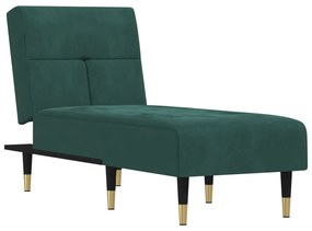vidaXL Ανάκλιντρο Σκούρο Πράσινο Βελούδινο