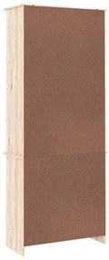 Βιτρίνα Γυάλινη ALTA 77 x 35 x 186,5 εκ. από Μασίφ Ξύλο Πεύκου - Καφέ