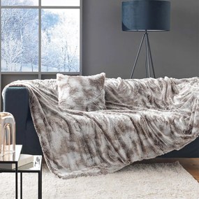 Γούνινο Διακοσμητικό Ριχτάρι Καναπέ Διθέσιου (180x220) L-C Antartic Choco 1606543