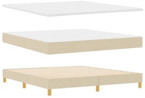 vidaXL Κρεβάτι με Βάση Στρώματος Κρεμ 180x200 εκ. Ύφασμα