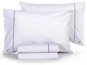 Σεντόνια Διπλά (Σετ) Nautica By Nef-Nef Homeware Nau Wave Solid Λευκό
