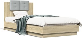 vidaXL Πλαίσιο Κρεβατιού με Κεφαλάρι Sonoma Δρυς 100x200εκ. Επεξ. Ξύλο
