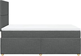 vidaXL Κρεβάτι Boxspring με Στρώμα Σκούρο Γκρι 120x190 εκ Υφασμάτινο