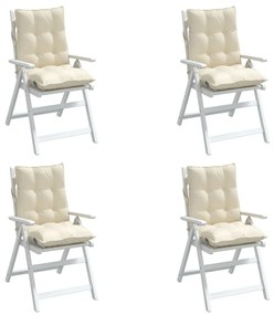 Μαξιλάρια Καρέκλας Χαμηλή Πλάτη 4 τεμ. Κρεμ Ύφασμα Oxford - Κρεμ