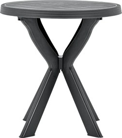 vidaXL Τραπέζι Bistro Ανθρακί Ø70 εκ. Πλαστικό