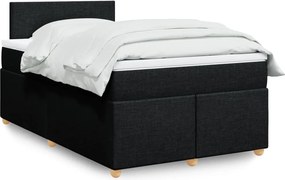 vidaXL Κρεβάτι Boxspring με Στρώμα Μαύρο 120x190 εκ. Υφασμάτινο